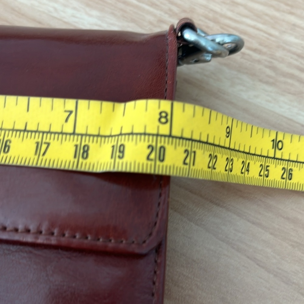 HOBO Burgundy Leather Crossbody Clutch - Picture 9 of 10